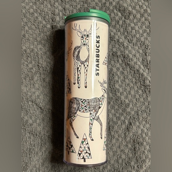 Starbucks Other - Starbucks Festive Tumbler with Green Lid 16 oz
